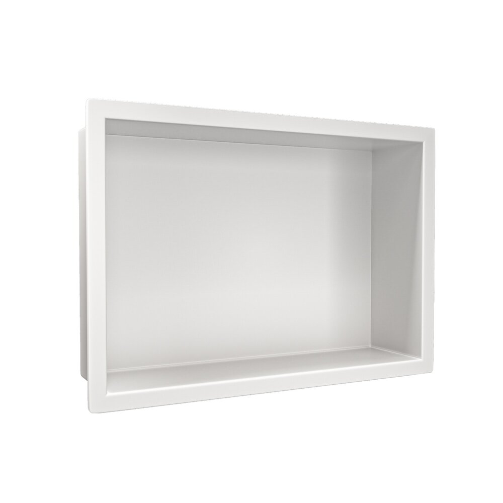Вградена правоъгълна рафт Balneo Wall-Box One с рамка 30x20x10 cm бял мат