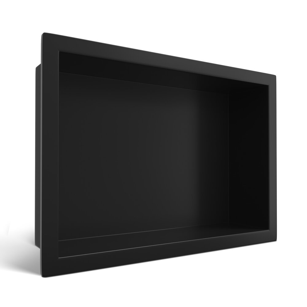 Вградена правоъгълна рафт Balneo Wall-Box One с размери 30x20x10 cm матово черен