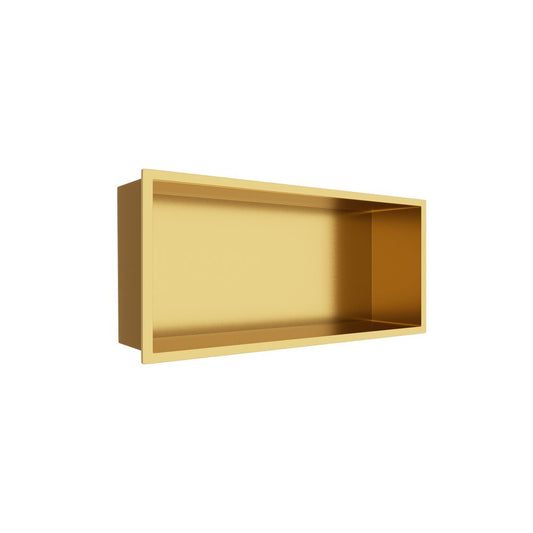 Вградена правоъгълна рафт Balneo Wall-Box One с рамка 45x20x10 см в лъскав златист цвят