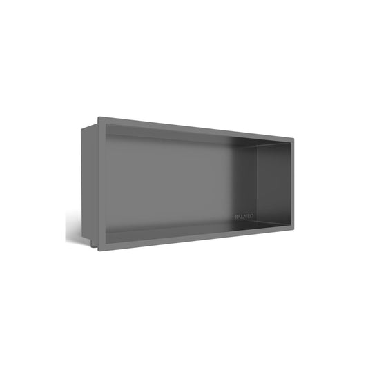 Вградена правоъгълна рафт Balneo Wall-Box One с рамка 45x20x10 cm Gun Metal перфектен