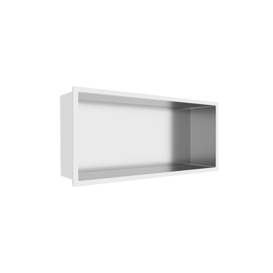 Вградена правоъгълна рафт Balneo Wall-Box One с размери 45x20x10 cm от инокс