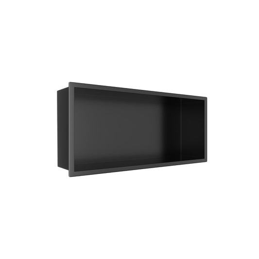 Вградена правоъгълна рафт Balneo Wall-Box One с рамка 45x20x10 cm матово черен