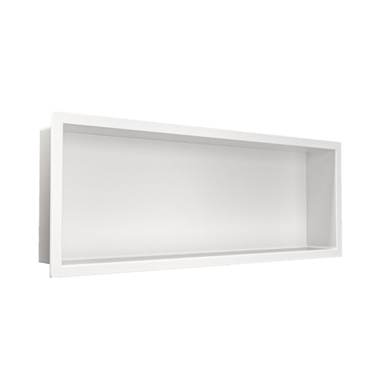 Вградена правоъгълна рафт Balneo Wall-Box One с рамка 60x20x10 cm бял мат