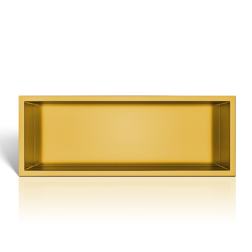 Вградена правоъгълна рафт Balneo Wall-Box One с размери 60x20x10 cm в лъскаво злато