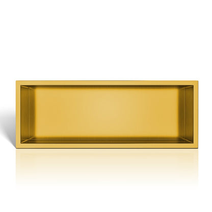 Вградена правоъгълна рафт Balneo Wall-Box One с размери 60x20x10 cm в лъскаво злато