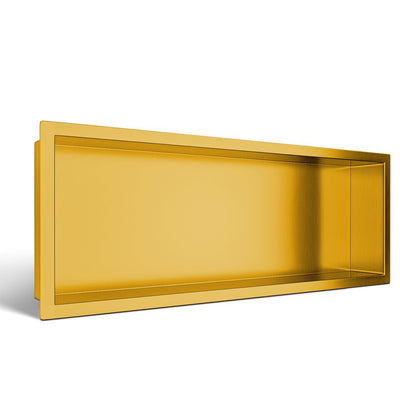 Вградена правоъгълна рафт Balneo Wall-Box One с размери 60x20x10 cm в лъскаво злато