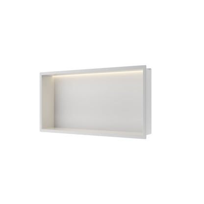 Вградена правоъгълна рафт Balneo Wall-Box One LED с рамка 60x30x10 cm бял мат