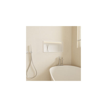 Вградена правоъгълна рафт Balneo Wall-Box One LED с рамка 60x30x10 cm бял мат