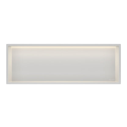 Вградена правоъгълна рафт Balneo Wall-Box One LED с рамка 90x30x10 cm бял мат