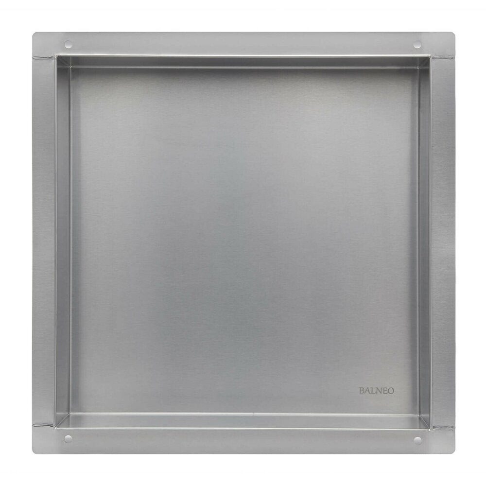 Вграден квадратен рафт Balneo Wall-Box 30x30x7 см без рамка от инокс