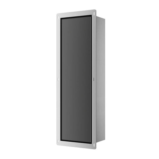Вградена стойка за тоалетна четка Balneo Wall Box L и тоалетна хартия ляво отваряне черен завършек 68 cm