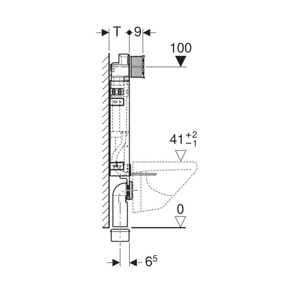 Geberit Sigma Concealed Cistern with Kombifix Frame for Wall-Hung Toilet 108 cm