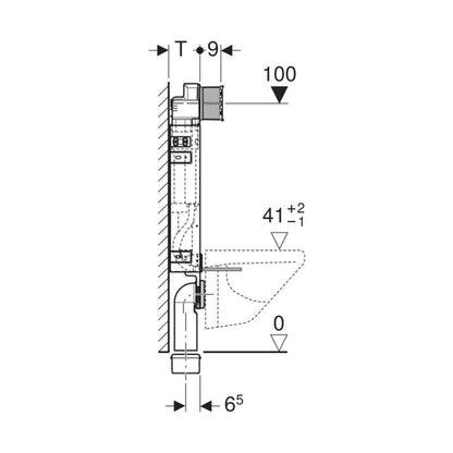 Geberit Sigma Concealed Cistern with Kombifix Frame for Wall-Hung Toilet 108 cm
