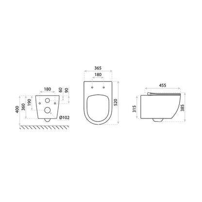 Вградена резервоар Hansgrohe iFrame 112 cm с бутон iFrame Element E бял мат и тоалетна чиния Rune Ivaldi Grande бяла с капак softclose