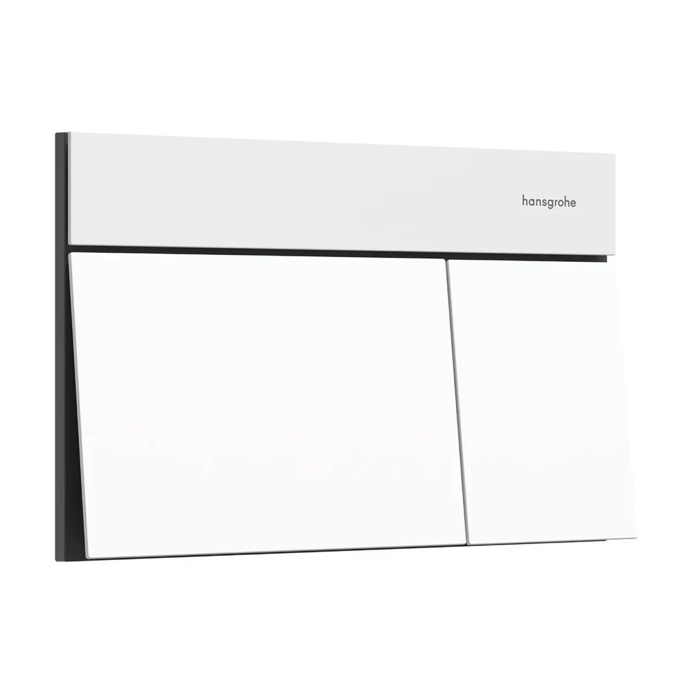 Вградена резервоар Hansgrohe iFrame 112 cm с бутон iFrame Element E бял мат и тоалетна чиния Rune Ivaldi Grande бяла с капак softclose