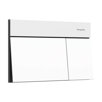 Вградена резервоар Hansgrohe iFrame 112 cm с бутон iFrame Element E бял мат и тоалетна чиния Rune Ivaldi Grande бяла с капак softclose