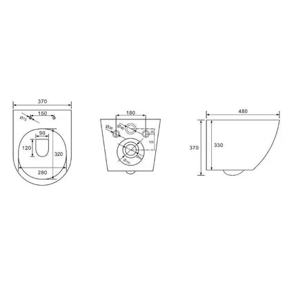 Вградена тоалетна резервоар Hansgrohe iFrame 112 cm с бутон iFrame Element E бронз перлат и тоалетна чиния Rune Ivaldi бяла с капак softclose