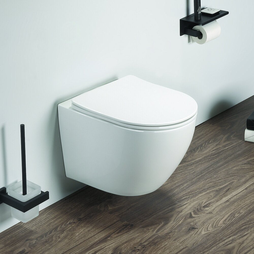Вградена тоалетна резервоар Hansgrohe iFrame 112 cm с бутон iFrame Element E бронз перлат и тоалетна чиния Rune Ivaldi бяла с капак softclose