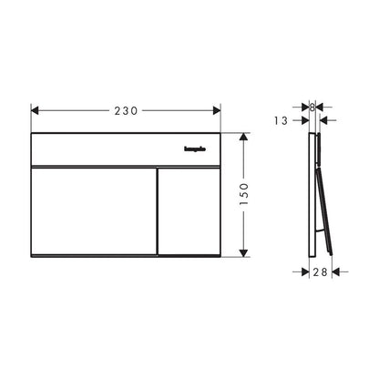 Вградена резервоар Hansgrohe iFrame 112 cm за окачен тоалетен чиния и бутон iFrame Element E матово бяло