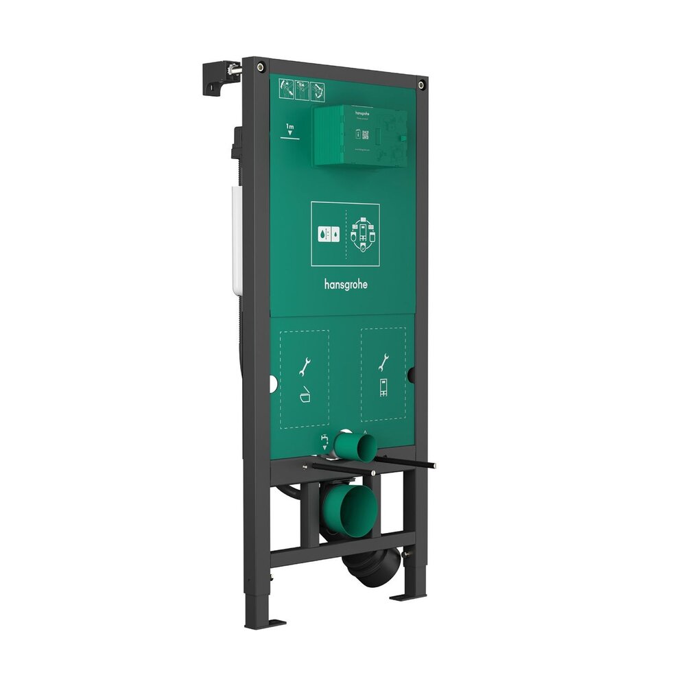Вградена резервоар Hansgrohe iFrame 112 cm за окачена тоалетна и бутон iFrame Element E бронз перлен