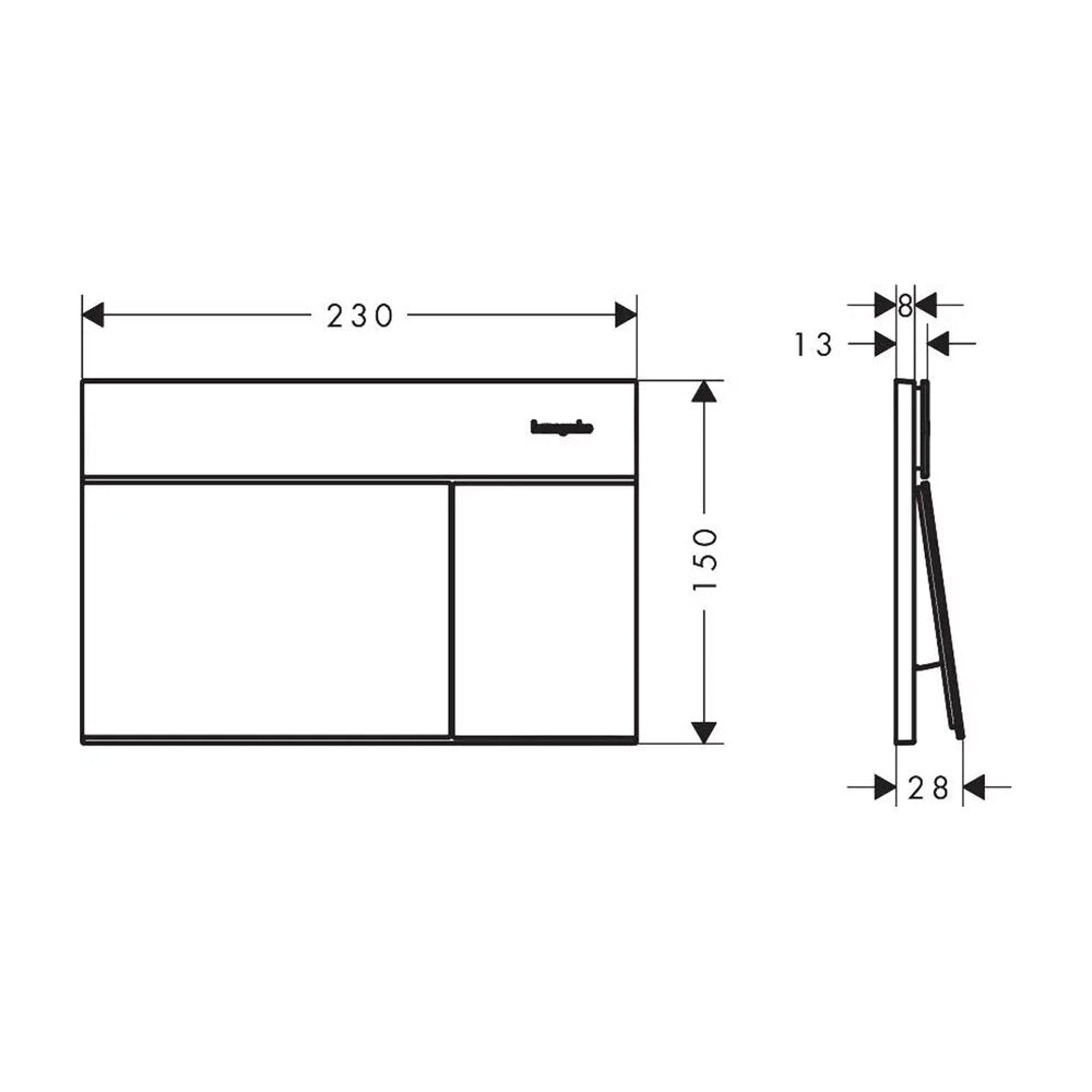 Вграден резервоар Hansgrohe iFrame 112 cm за окачен тоалетен чиния и бутон iFrame Element E хром гланц
