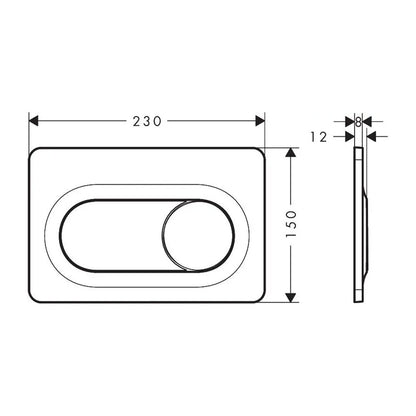 Вграден резервоар Hansgrohe iFrame 112 cm за окачена тоалетна и бутон iFrame Original S матово черен