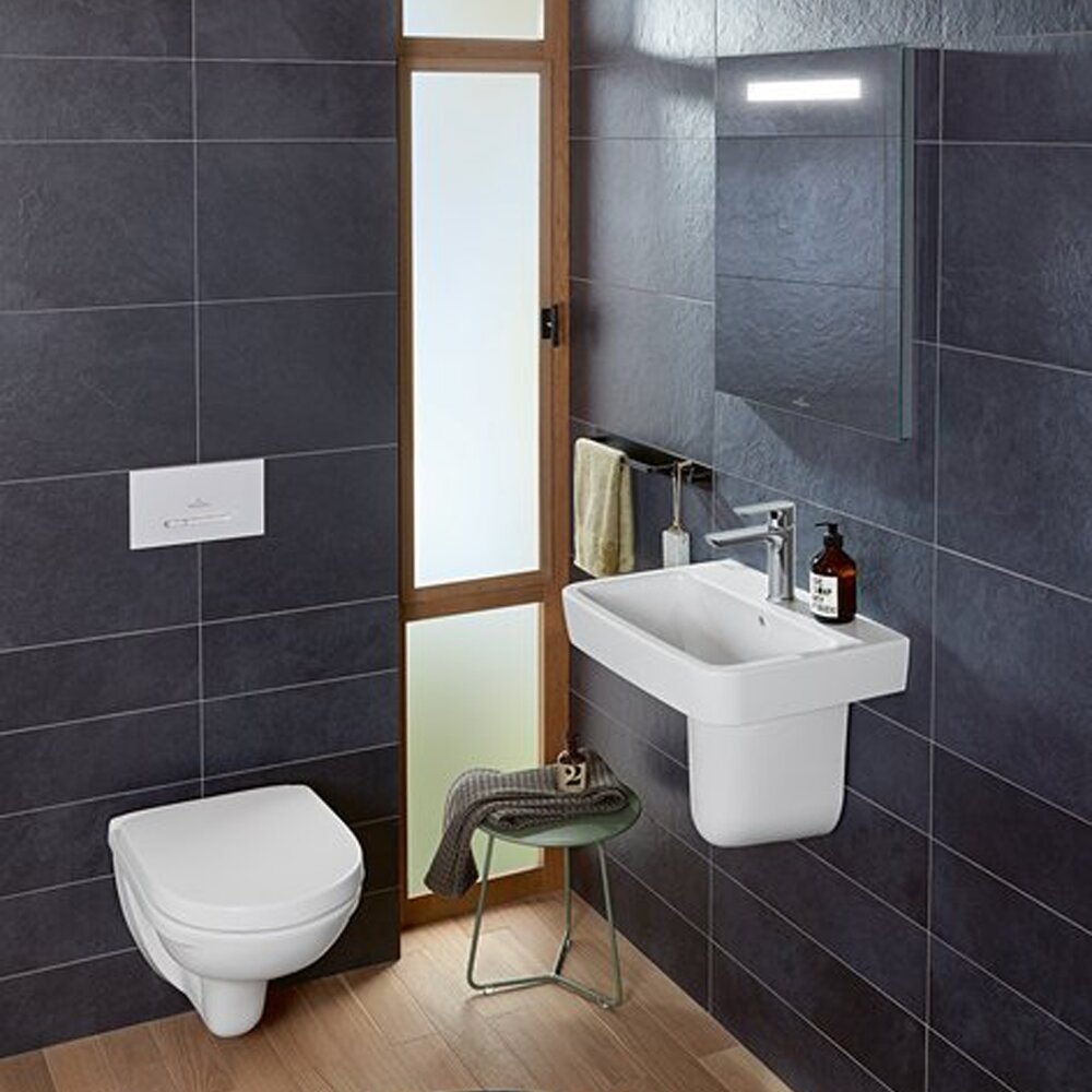 Резервоар за тоалетна с вградено шаси Villeroy&Boch ViConnect с шаси 112 cm и бутон ViConnect 300S бял