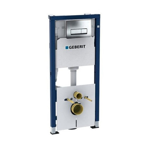 Комплект вграден резервоар за тоалетна с монтажен комплект Geberit Duofix Delta Up100 и правоъгълна хромирана клавиша
