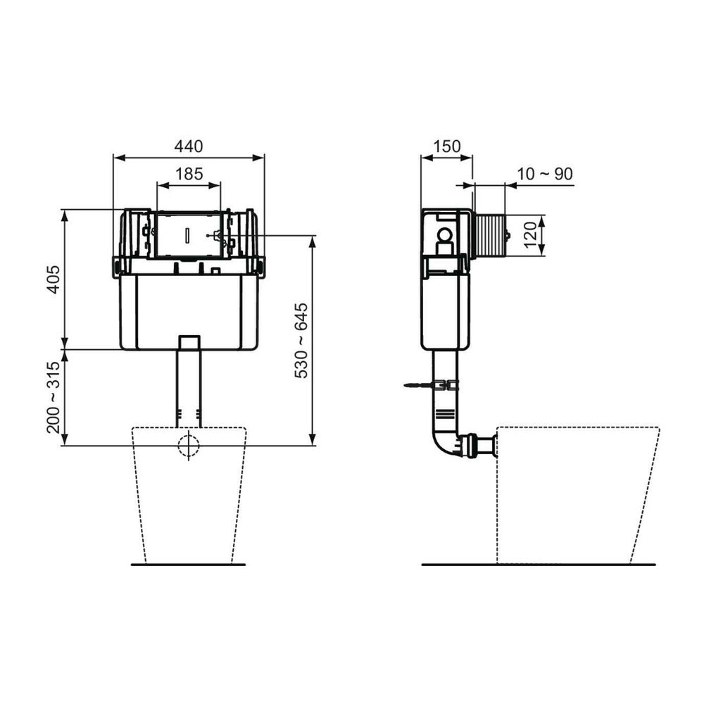 Ideal Standard ProSys SmartValve Concealed WC Tank R014167