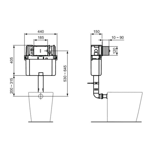 Ideal Standard ProSys SmartValve Concealed WC Tank R014167