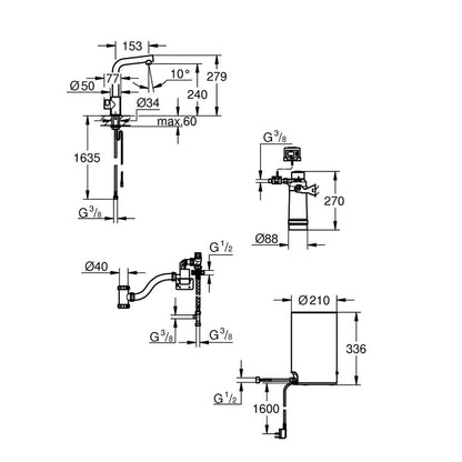 Кухненска батерия Grohe Red Mono тип L хром и бойлер размер M
