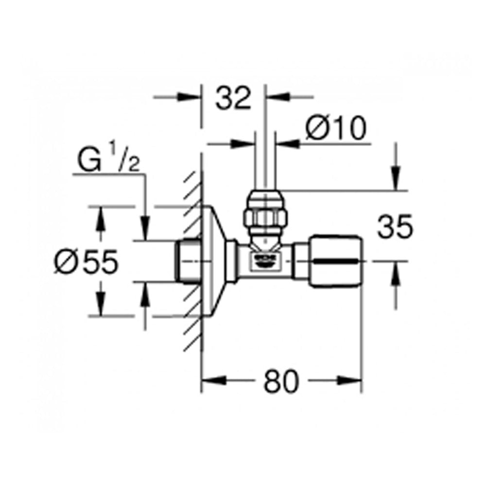 Grohe Corner Valve 1/2" x3/8" Matte Black