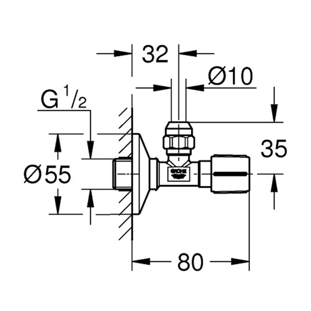 Grohe QuickFix Corner Valve 1/2" Matte Black