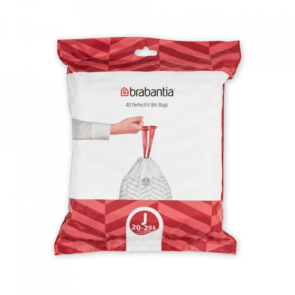 Чанта за боклук Brabantia размер J (NewIcon/Bo), 20-25L, 40 бр., бяла 650543