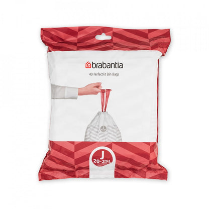 Чанта за боклук Brabantia размер J (NewIcon/Bo), 20-25L, 40 бр., бяла 650543