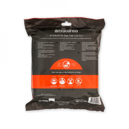Чанта за боклук Brabantia размер J (NewIcon/Bo), 20-25L, 40 бр., бяла 650543