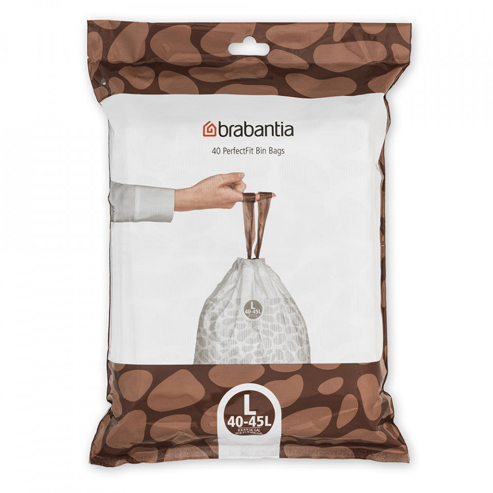 Чанта за боклук Brabantia PerfectFit FlatBack+/Touch размер L, 40-45L, 40 броя, пакет 1005575
