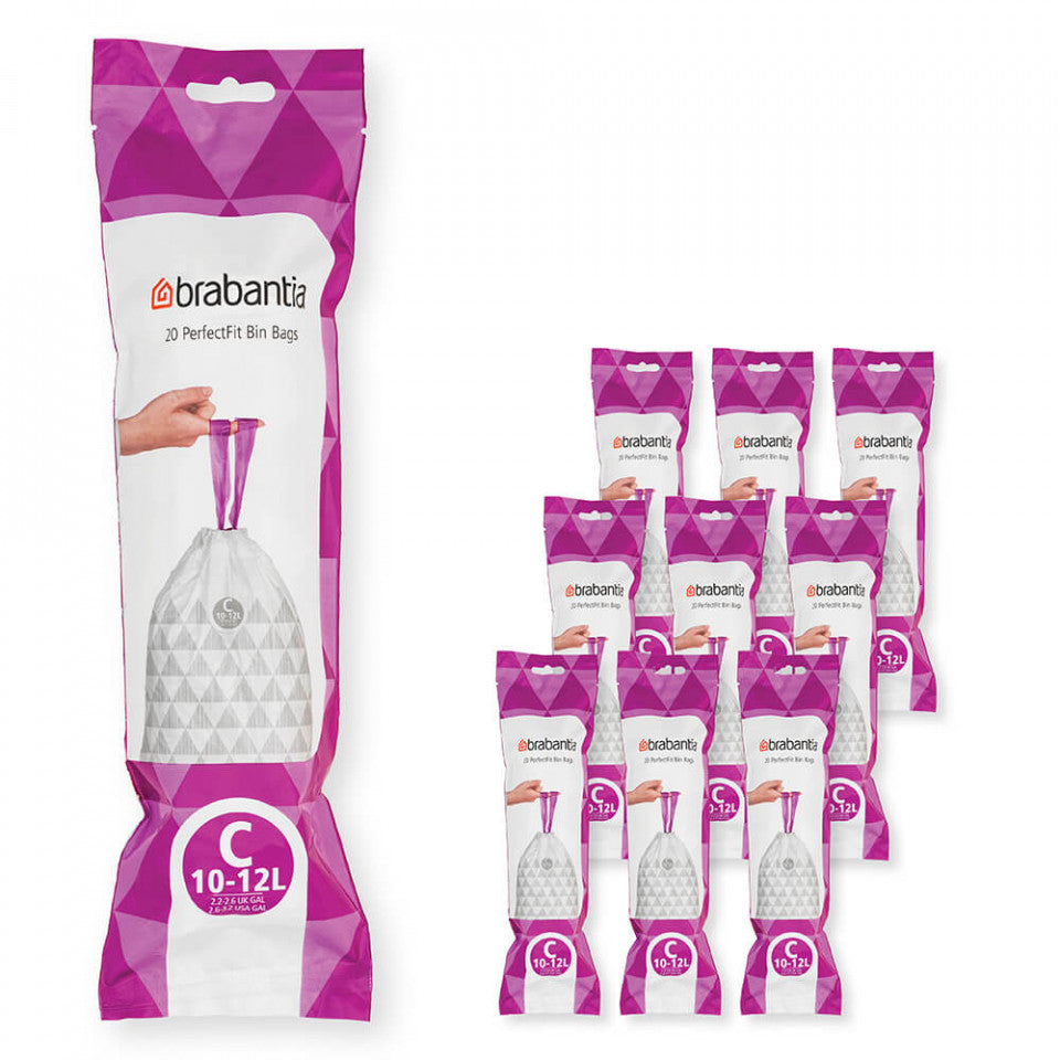 Чанта за боклук Brabantia PerfectFit Sort&Go/Silent/Touch размер C, 10-12L, 200 бр., кутия 1005566