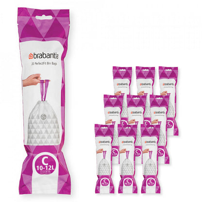 Чанта за боклук Brabantia PerfectFit Sort&Go/Silent/Touch размер C, 10-12L, 200 бр., кутия 1005566