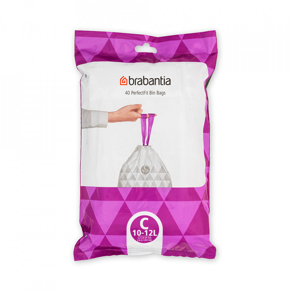 Чанта за боклук Brabantia PerfectFit Sort&Go/Touch N размер C, 10-12L, 40 бр., пакет 1005487