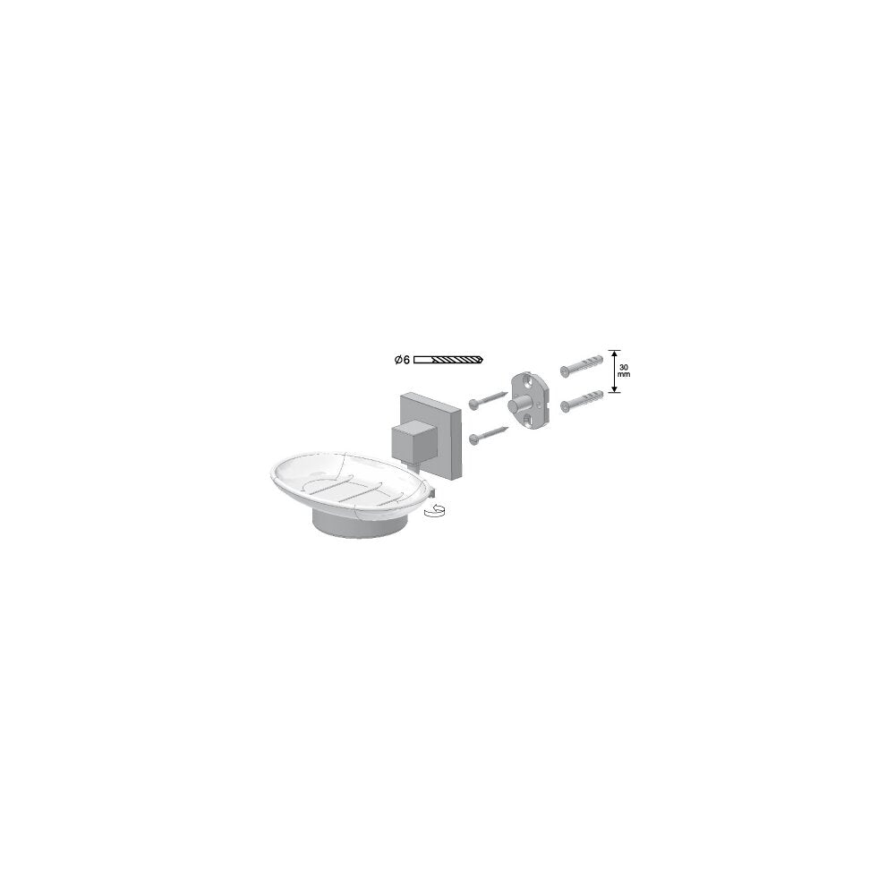 Bisk Arktik Satin Glass Soap Dish