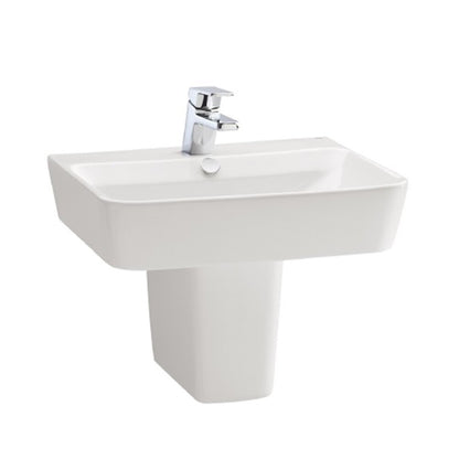 Gala Emma Square Semi-Pedestal for Washbasin Glossy White