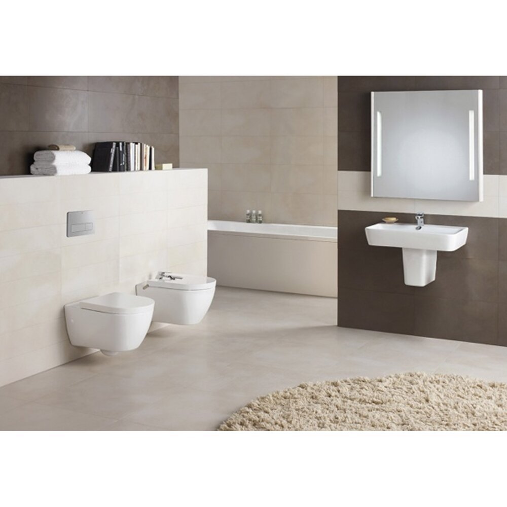 Gala Emma Square Semi-Pedestal for Washbasin Glossy White