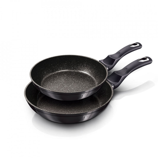 Комплект 2 мраморни тигана (3 слоя) Metallic Line Carbon Pro Edition Berlinger Haus BH 6908