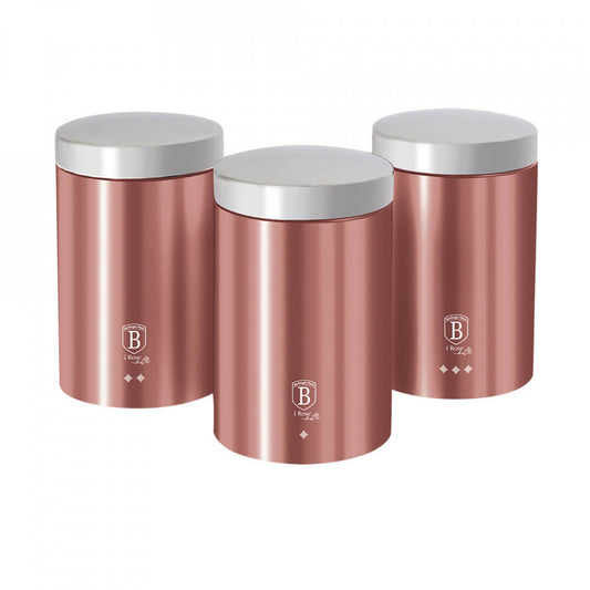 Комплект от 3 контейнера за кафе, чай и захар I-Rose Line Collection Berlinger Haus BH 6270