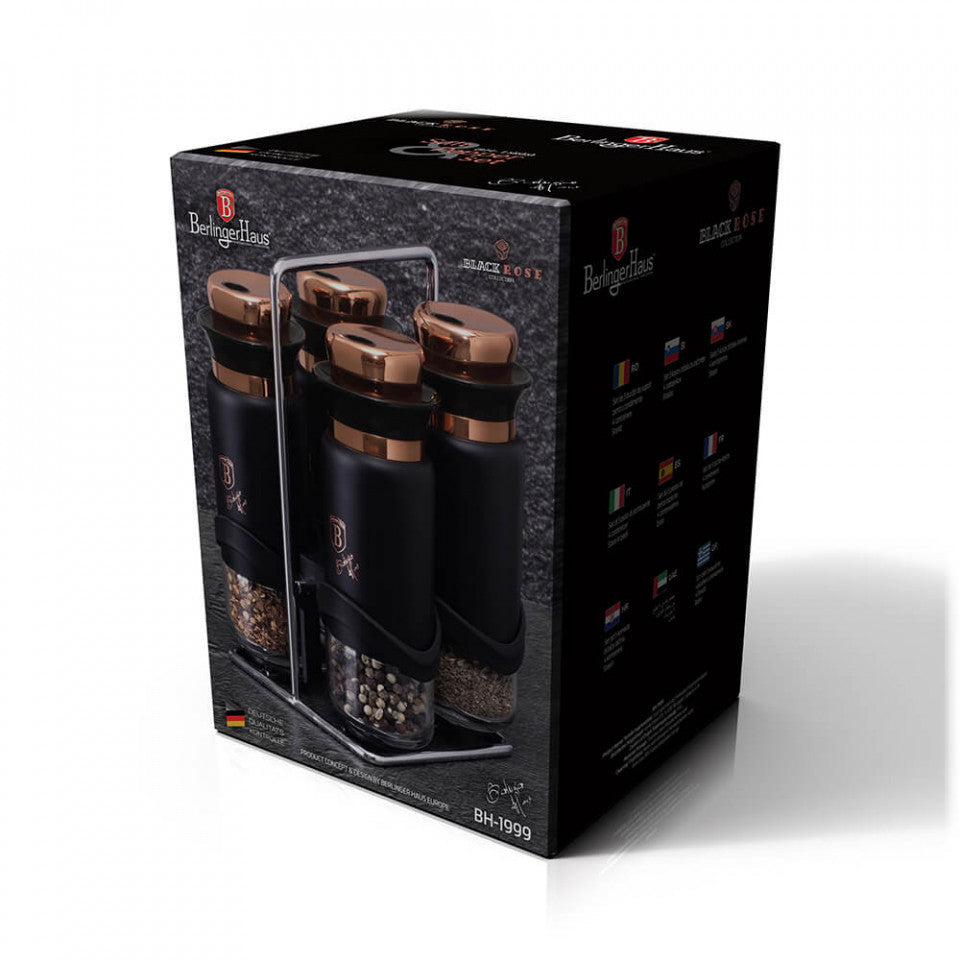 Комплект 4 контейнера за подправки Black Rose Collection BerlingerHaus BH 1999