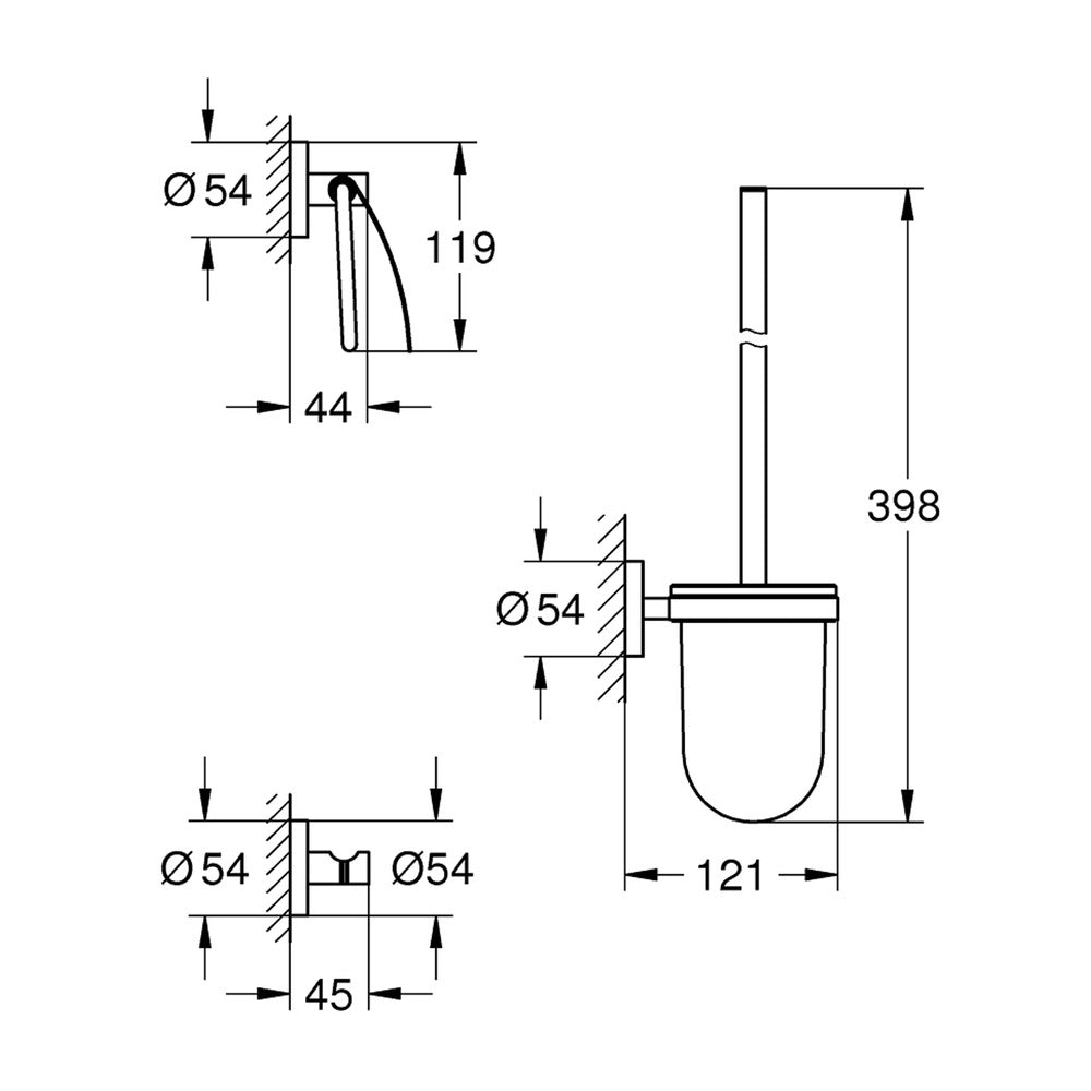 Комплект аксесоари Grohe Essentials City 3 в 1 хромирани Supersteel