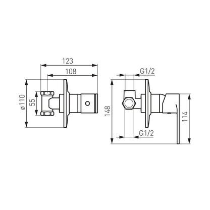 Ferro Algeo Faucet and Ferro Presso Chrome Shower Set