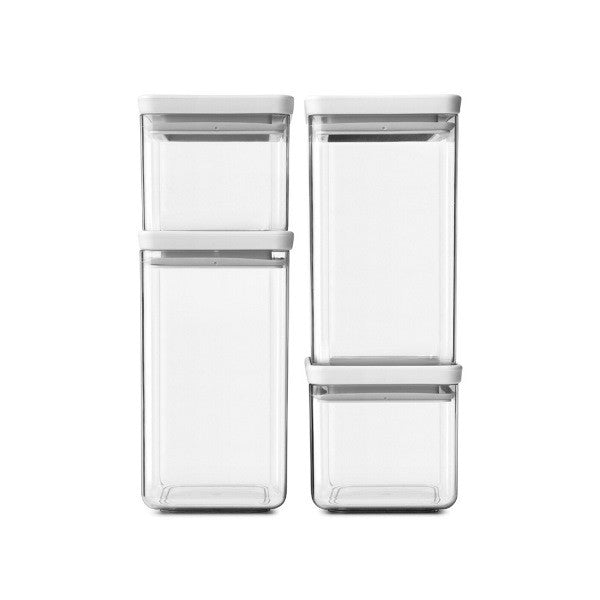 Комплект буркани Brabantia Tasty+ 4 броя (2x0,7L и 2x1,6L), Светло сив 1001159