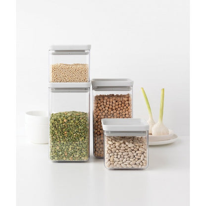 Комплект буркани Brabantia Tasty+ 4 броя (2x0,7L и 2x1,6L), Светло сив 1001159